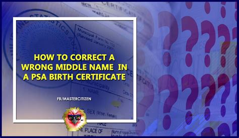 how to correct middle name in psa|Wrong Spelling .